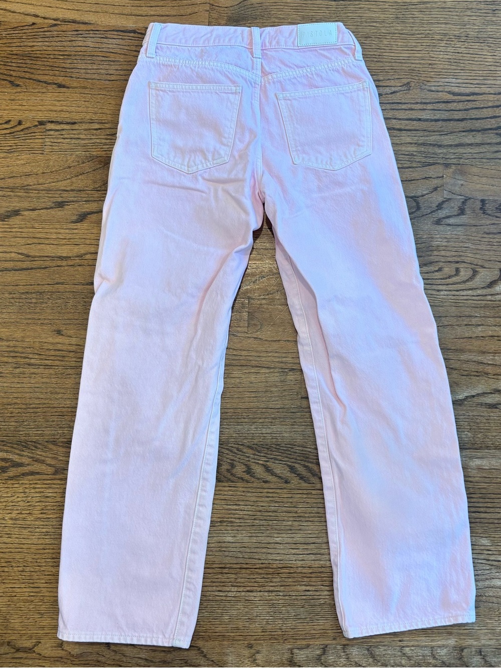 Pistola Lexi Mid Rise Bowed Straight Jeans in Blush, Size 25 - Picture 6 of 6